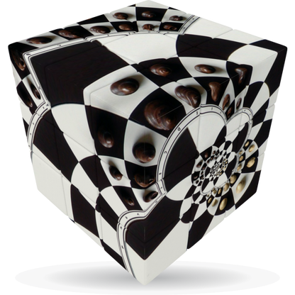 V-Cube Chessboard Illusion Flat Puzzle Cube